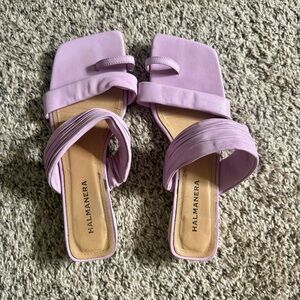 Italian Leather Halmanera Lilac Toe Ring Sandals🪻